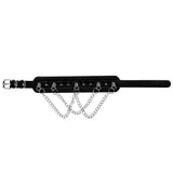 Gothic Rivet Leather Chain Choker Necklace