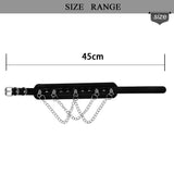 Gothic Rivet Leather Chain Choker Necklace