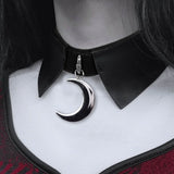 Gothic Choker Punk Pendant Crescent Necklace
