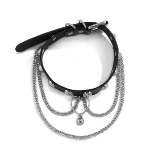 Gothic Choker Rivet Pendant Necklace Adjustable Collar