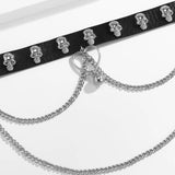 Gothic Choker Rivet Pendant Necklace Adjustable Collar