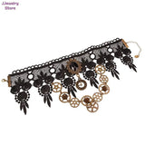 Gothic Chokers Beaded Flowers Sexy Lace Neck Choker Necklace Vintage