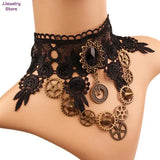 Gothic Chokers Beaded Flowers Sexy Lace Neck Choker Necklace Vintage