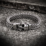 Men's Gothic Chunky Chain Bracelet with Skull Charm