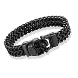 Men's Gothic Chunky Chain Bracelet with Skull Charm