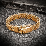 Men's Gothic Chunky Chain Bracelet with Skull Charm