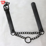 Gothic O-Ring Leather Chain Collar Choker Necklace