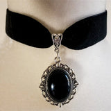 Gothic Cross Choker Velvet Pagan Wiccan Pendant Steampunk Necklace