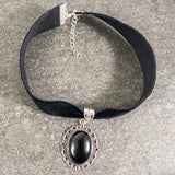 Gothic Cross Choker Velvet Pagan Wiccan Pendant Steampunk Necklace