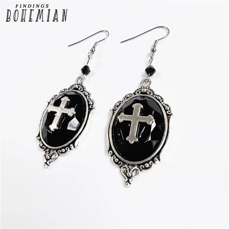 Gothic Cross Pendant Necklace Vampire Halloween Jewelry