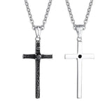 Gothic Cross Pendant Necklace Men Jewelry Gift with Chain