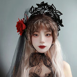 Medieval Princess Tiara Red Rose Headband