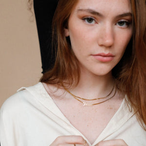 Gothic Name Necklace with Bold Cuban Chain