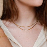 Gothic Name Necklace with Bold Cuban Chain