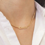 Gothic Name Necklace with Bold Cuban Chain