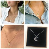 Gothic Initial Number Pendant Necklace Personalized Letter Charm Name Jewelry