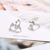 Gothic Bat Ear Clips 925 Sterling Silver Earrings for Women Girls
