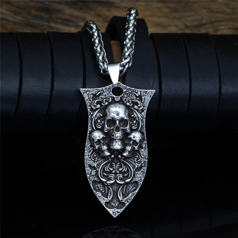 Gothic Skull Metal Pendant Necklace Punk Vintage Choker Jewelry