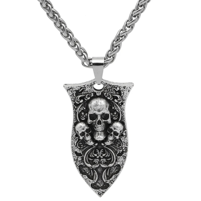 Gothic Skull Metal Pendant Necklace Punk Vintage Choker Jewelry