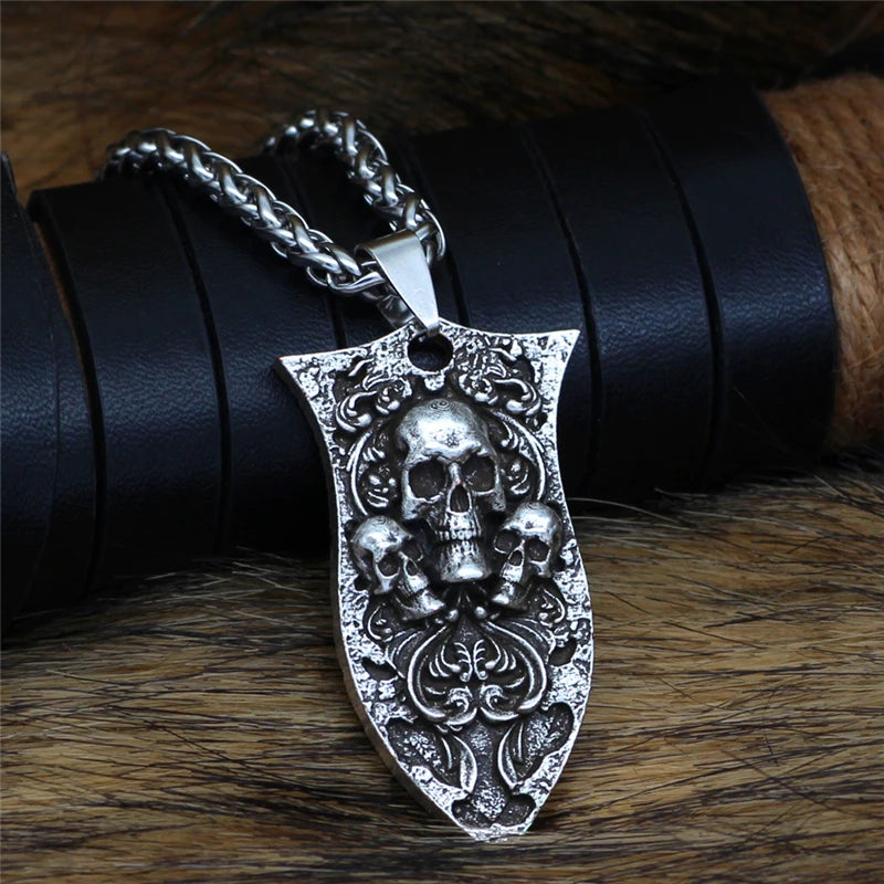 Gothic Skull Metal Pendant Necklace Punk Vintage Choker Jewelry
