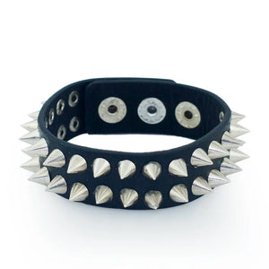Gothic Spike Cone Stud Cuff Leather Bracelet Punk Jewelry S266