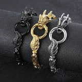 Gothic Dragon Bracelet Bangle Stainless Steel Byzantine Chain King Bracelets