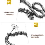 Gothic Snake Stud Earrings Punk Girls