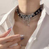 Gothic Butterfly Choker Necklace for Women Punk Collar Party Goth Jewelry