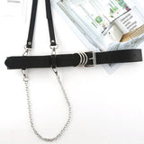 Gothic Female Leather Chain Belt Corset Waist Belt