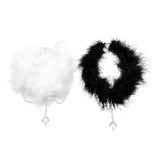 Gothic Feather Choker Necklace Neck Wrap Feather Chocker
