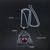 Gothic Flower Red Glass Pendant Necklace