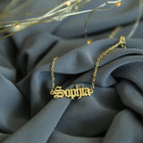 Gothic Font Old English Bracelet-Custom Name Bracelet