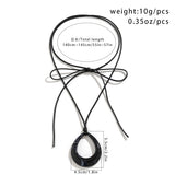 Gothic Oval Pendant Choker Necklace Leather Bowknot Chain Halloween Jewelry