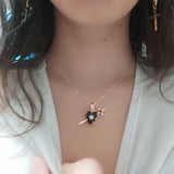 Gothic Sword Heart Charm Necklace For Women