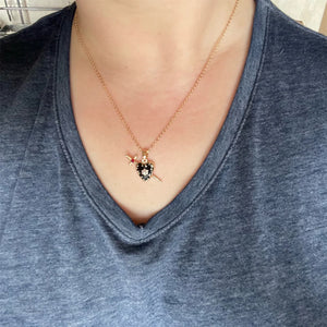 Gothic Sword Heart Charm Necklace For Women