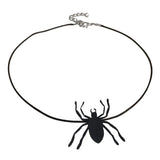 Gothic Bat Hat Spiders Choker Necklace Halloween Pendant Spooky Look