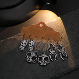 Gothic Halloween Skull Pumpkin Dangle Earring Set for Women Girl