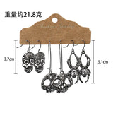 Gothic Halloween Skull Pumpkin Dangle Earring Set for Women Girl
