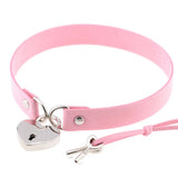 Gothic Harajuku Pink Leather Choker Necklaces for Women Chains