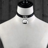 Gothic Pink Leather Choker for Women