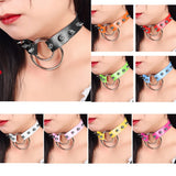 Vintage Leather Choker Necklace Gothic Harness Rivet Round Collar Halloween