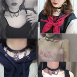 Gothic Heart Lock Leather Choker Necklace Retro Vintage Punk Hip Hop Jewelry