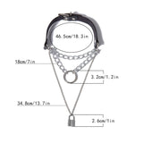 Gothic Hip Hop Multilayer Chains Necklace Punk Choker Collar Lock Pendant