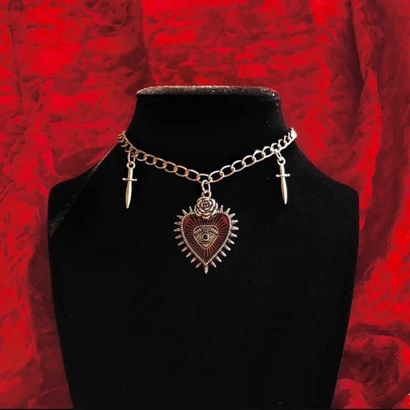 Vintage Gothic Cross Pendant Necklace for Women