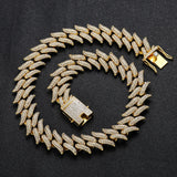 Gothic Hip-hop 16mm Zircon Inlaid Flash Cuban Chain Men's Domineering Necklace