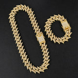 Gothic Hip-hop 16mm Zircon Inlaid Flash Cuban Chain Men's Domineering Necklace
