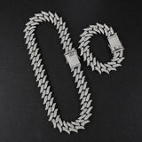 Gothic Hip-hop 16mm Zircon Inlaid Flash Cuban Chain Men's Domineering Necklace