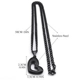 Gothic Love Heart Pendant Necklace Halloween Gift Jewelry