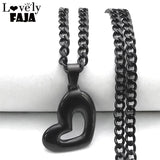 Gothic Love Heart Pendant Necklace Halloween Gift Jewelry
