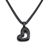 Gothic Love Heart Pendant Necklace Halloween Gift Jewelry